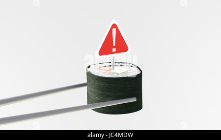 Sushi ist abgelaufen, gefährliches japanisches Essen Stockfoto