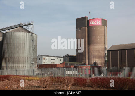 Die Shobnall Maltings Anlage gehörenden, Coors Brewers im Jahr 2015 an die französische Firma Malteries Soufflet verkauft wurde Stockfoto