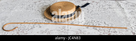 Schule Zuckerrohr- und Bootsfahrer auf Spitze Tischdecke Stockfoto