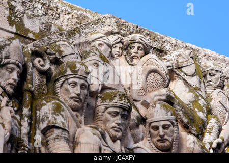 Plaza Santa Clara Fundacion de Castellon Denkmal von Vicente Llorens Poy, Castellon De La Plana, Valencia-Gemeinschaft, Stockfoto