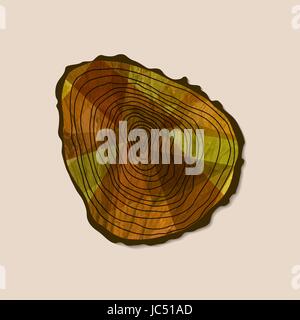 Geschnitten Sie Baum-Stamm-Art mit Holzstruktur aus Draufsicht. Konzept-Illustration für Umwelt-Pflege oder Natur-Help-Projekt. EPS10 Vektor. Stock Vektor