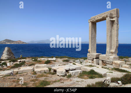 Griechenland, Cyclades, Naxos Chora, der Apollotempel Portara Gateway Stockfoto