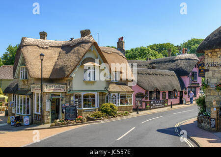 Straße durch alte Dorf, Shanklin, Isle Of Wight, Großbritannien Stockfoto