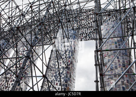 "Das Parthenon der Bücher" von der argentinischen Konzeptkünstler Marta Minujin, Documenta 14 Ausstellung, 2017, Kassel, Deutschland, Europa Stockfoto