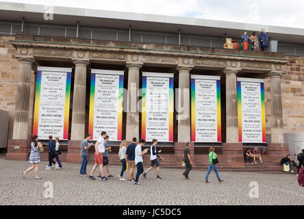 Hans Haacke, Wir (Alle) Sind Das Volk, wir (alle) sind die Menschen, Fridericianum, Documenta 14 Ausstellung, 2017, Kassel, Deutschland, Europa Stockfoto