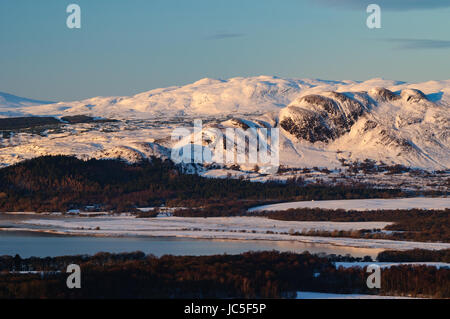 Winter-Blick vom Duncryne (Knödel), Gartocharn, West Dunbartonshire, Schottland Stockfoto