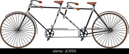 Vintage Illustration des Tandem-Fahrrad auf weißem Hintergrund Vektor Stock Vektor