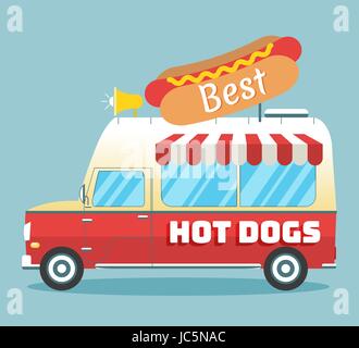 Vektor-Hotdogs-LKW Stock Vektor