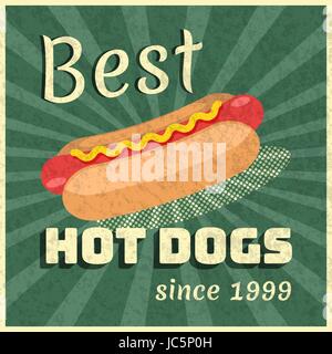 Vektor-Plakat für Hotdogs Anzeige Stock Vektor