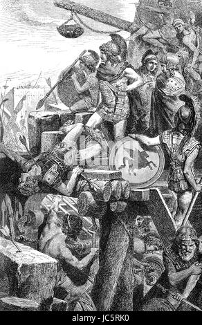 Alexander der große bei der Belagerung von Tyrus in 332 BC Stockfoto