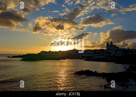 Sonnenuntergang, Sao Mateus de Calheta, Terceira, Azoren, Portugal, Raummotive, gewesen Stockfoto