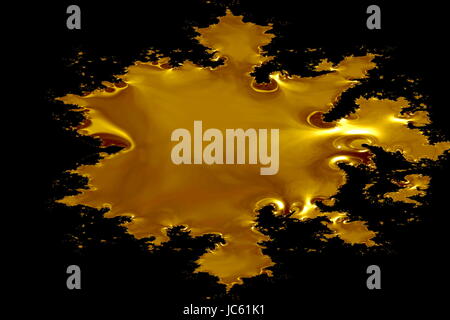 Geschmolzenes Gold.  Fraktale. 3D illustration Stockfoto