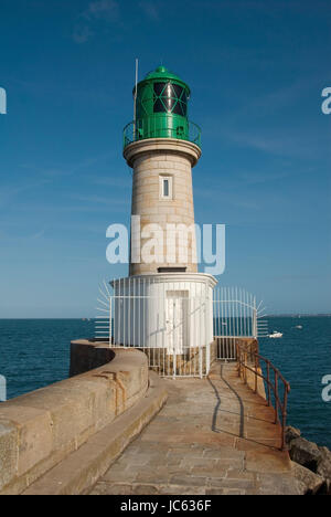 Frankreich, Bretagne, Pays De La Loire, Loire-Atlantique, Halbinsel Guerande, Le Croisic, Leuchtturm, Phare De La Jete de Tr? Hic, Frankreich, Bretagne, Stockfoto