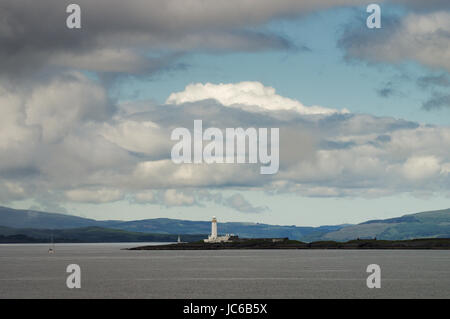 Eilean Musdile Leuchtturm auf dem Weg zur Isle of Mull in den Inneren Hebriden Stockfoto
