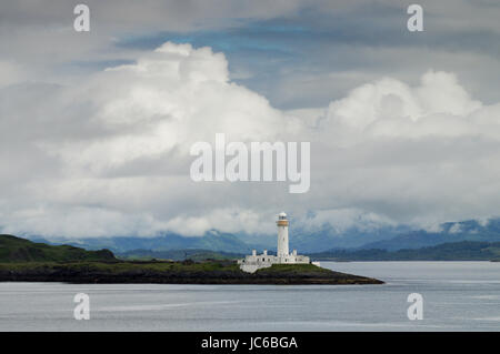 Eilean Musdile Leuchtturm auf dem Weg zur Isle of Mull in den Inneren Hebriden Stockfoto