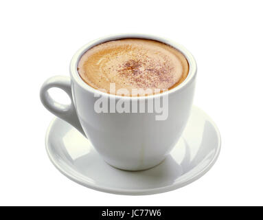 Tasse Kaffee mit einer Prise Muskatnuss Stockfoto