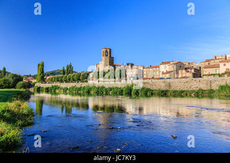 Frankreich, Haute-Loire (43), Langeac, la petite Ville Sur Les Bords de 19.Jhd. et l'Église Saint-Gal / / Frankreich, Haute-Loire, Langeac, kleine Stadt an der Stockfoto