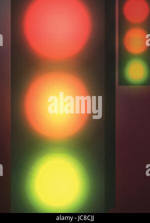 Ampeln in der Nacht - Vektor-Illustration Stock Vektor