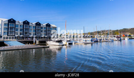 North Esk River Marina in Tasmanien. Reisen entlang der Tamar River Tasmaniens Stockfoto