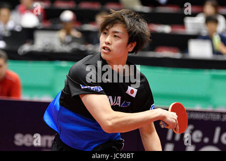 Tokyo Metropolitan Gymnasium, Tokio, Japan. 14. Juni 2017. Kenta Tazoe (JPN), 14. Juni 2017 - Tischtennis: ITTF World Tour, Japan Open 2017 Herreneinzel am Tokyo Metropolitan Gymnasium, Tokio, Japan. Kredit: MATSUO. K/AFLO/Alamy Live-Nachrichten Stockfoto