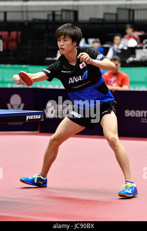 Tokyo Metropolitan Gymnasium, Tokio, Japan. 14. Juni 2017. Kenta Tazoe (JPN), 14. Juni 2017 - Tischtennis: ITTF World Tour, Japan Open 2017 Herreneinzel am Tokyo Metropolitan Gymnasium, Tokio, Japan. Kredit: MATSUO. K/AFLO/Alamy Live-Nachrichten Stockfoto