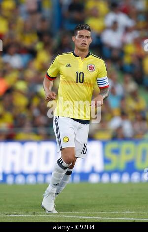 Getafe, Spanien. 13. Juni 2017. James Rodriguez (COL) Fußball: Internationale Freundschaftsspiele match zwischen Kolumbien 4-0 Kamerun am Kolosseum Alfonzo Perez in Getafe, Spanien. Bildnachweis: Mutsu Kawamori/AFLO/Alamy Live-Nachrichten Stockfoto