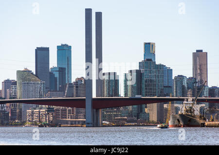 Bolte-Brücke über den Fluss Yarra, Melbourne, Victoria, Australien. Stockfoto