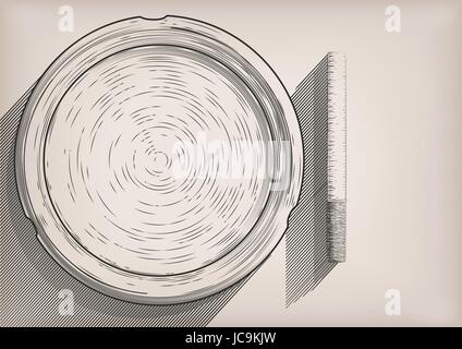 Aschenbecher Zigarette Zigaretten Asche-Topf leer klare saubere Aschenbecher Tabak. Vektor-schöne Nahaufnahmen Draufsicht schwarz Grafik horizontale Gliederung illustra Stock Vektor