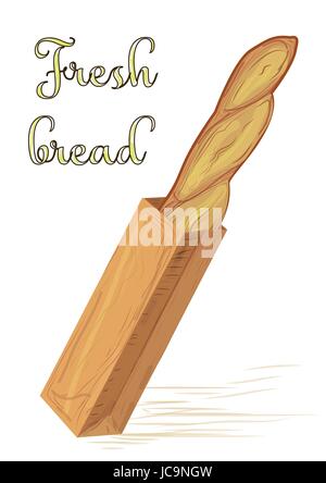 Brot Stangenbrot Baguette in Papier-Tasche-Vektor-illustration Stock Vektor