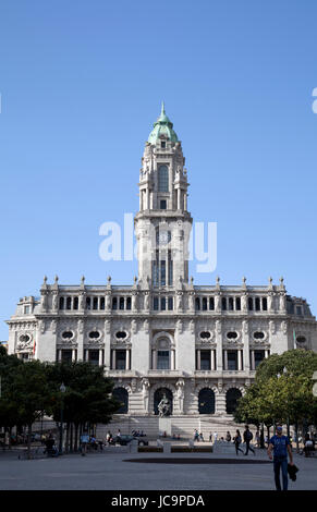 Paços Concelho Rathaus an der Avenida Dos Aliados in Porto - Portugal Stockfoto