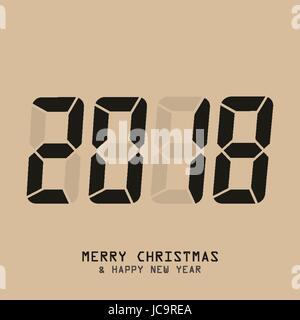 Happy New Year 2018. Vektor-Grußkarte, Broschüre oder Poster Templat Stock Vektor