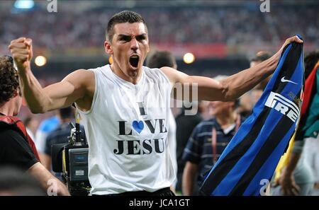 LUCIO BAYERN München V INTER Mailand SANTIAGO BERNABEU MADRID Spanien 22. Mai 2010 Stockfoto