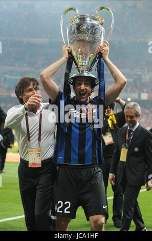 DIEGO MILITO BAYERN München V INTER Mailand SANTIAGO BERNABEU MADRID Spanien 22. Mai 2010 Stockfoto