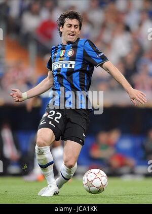 DIEGO MILITO INTER Mailand INTER Mailand SANTIAGO BERNABEU MADRID Spanien 22. Mai 2010 Stockfoto