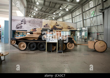 Panzermuseum, Dorset, England - fast 300 Fahrzeuge aus 26 Ländern, drittgrößte Sammlung von gepanzerten Fahrzeugen der Welt. Stockfoto