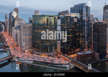 Wacker Drive von oben Stockfoto