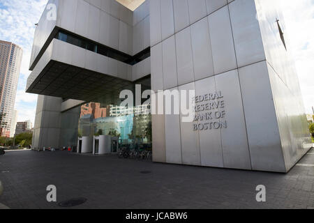 Eingang zur Federal Reserve Bank von Boston USA bauen Stockfoto