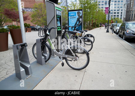 Hubway Boston Fahrradverleih teilen Schema USA Stockfoto