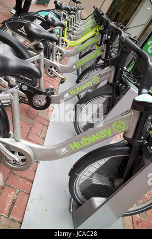 Hubway Boston Fahrradverleih teilen Schema USA Stockfoto