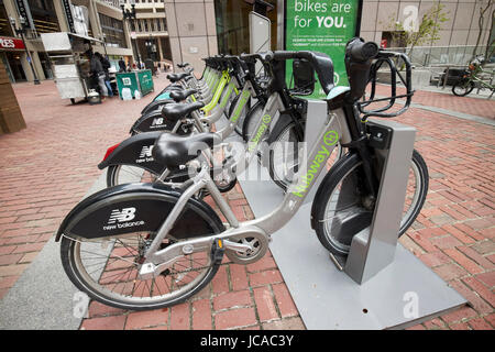 Hubway Boston Fahrradverleih teilen Schema USA Stockfoto