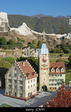 Swissminiatur Melide, Kanton Tessin, Schweiz Stockfoto