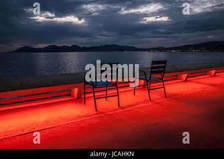 CANNES CROISETTE Côte d ' Azur - in der Nacht Zeit - Frankreich © Frédéric BEAUMONT Stockfoto