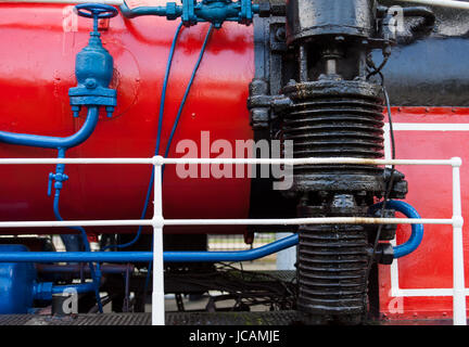 Nahaufnahme von der alten Dampflok-Kessel und Rauchkammer Stockfoto