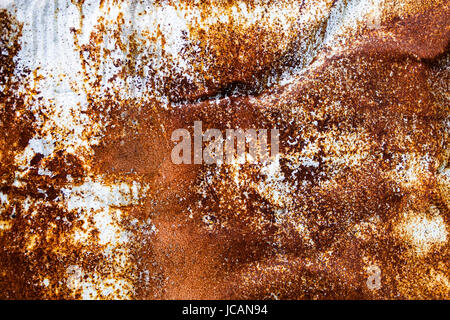 Rostige Metalloberfläche mit reichen und verschiedenen Textur Stockfoto