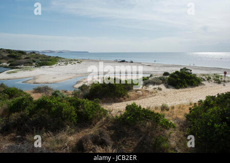 Zeigen, trifft der Bungala Fluss Normanville Beach in South Australia, Australien Stockfoto