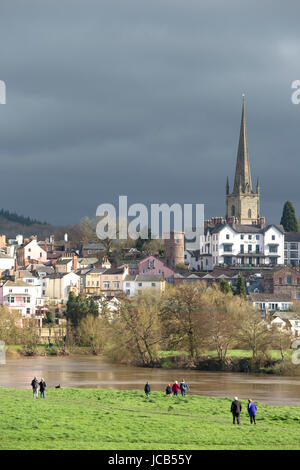 Die am Fluss Stadt Ross on Wye River Wye, Herefordshire, England, Großbritannien Stockfoto