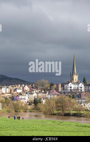 Die am Fluss Stadt Ross on Wye River Wye, Herefordshire, England, Großbritannien Stockfoto