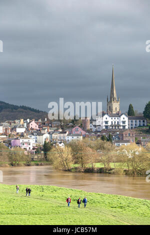 Die am Fluss Stadt Ross on Wye River Wye, Herefordshire, England, Großbritannien Stockfoto