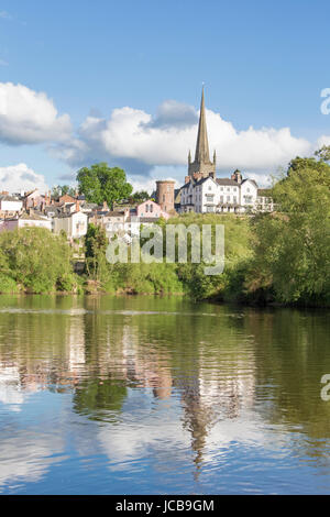 Die attraktive am Flussufer von Ross auf Wye, Herefordshire, England, UK Stockfoto