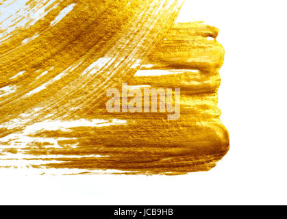 Goldenen Strich Farbe Element Design auf weißem Hintergrund Stockfoto